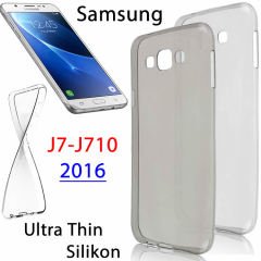 Samsung Galaxy J7 2016 J710 Ultra İnce Silikon Kılıf+Tempered Cam