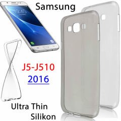 Samsung Galaxy J5 2016 J510 Ultra İnce Silikon Kılıf + Tempered Cam