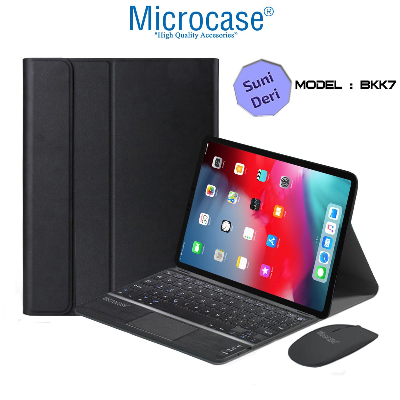 Microcase iPad Pro 11 2018 Bluetooth Touchpad Klavye + Bluetooth Mouse + Standlı Kılıf - BKK7