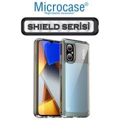 Microcase Xiaomi Poco M4 5G Shield Serisi Darbeye Dayanıklı Köşe Korumalı Yarı Esnek Plastik TPU Kılıf - Füme
