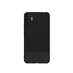 Microcase Xiaomi Redmi Note 11SE Fabrik Kumaş ve Deri Desen Kılıf - Siyah