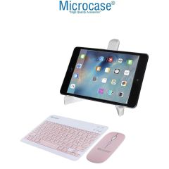Microcase iPad 10.9 2022 10.Nesil Uyumlu Tablet Çanta+Türkçe Bluetooth Klavye +Mouse+ Standı - Pembe AL4382