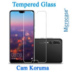 Huawei P20 Pro Leather Serisi Deri KaplamaSilikon Kılıf-Siyah+Cam