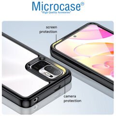 Microcase Xiaomi Redmi Note 11 SE Shield Serisi Darbeye Dayanıklı Köşe Korumalı Yarı Esnek Plastik TPU Kılıf - Siyah