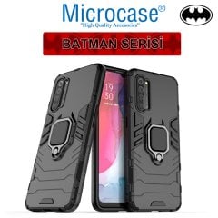 Microcase Oppo Reno 3 - Oppo A91 Batman Serisi Yüzük Standlı Armor Kılıf - Siyah