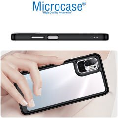 Microcase Xiaomi Redmi Note 10 5G Shield Serisi Darbeye Dayanıklı Köşe Korumalı Yarı Esnek Plastik TPU Kılıf - Siyah