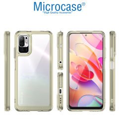 Microcase Xiaomi Redmi Note 10 5G Shield Serisi Darbeye Dayanıklı Köşe Korumalı Yarı Esnek Plastik TPU Kılıf - Füme