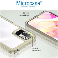 Microcase Xiaomi Redmi Note 10 5G Shield Serisi Darbeye Dayanıklı Köşe Korumalı Yarı Esnek Plastik TPU Kılıf - Füme