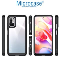 Microcase Xiaomi Poco M3 Pro Shield Serisi Darbeye Dayanıklı Köşe Korumalı Yarı Esnek Plastik TPU Kılıf - Siyah