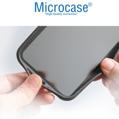 Microcase Xiaomi Redmi Note 8 Bumper Tpu Serisi Sert Kılıf - Siyah + Tempered Glass Cam Koruma