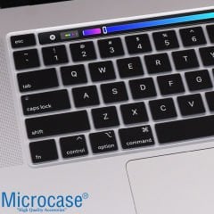 Microcase Macbook Air 13 Touch ID A2179 Silikon Klavye Koruması US Siyah