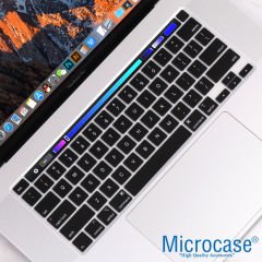Microcase Macbook Air 13 Touch ID A2179 Silikon Klavye Koruması US Siyah