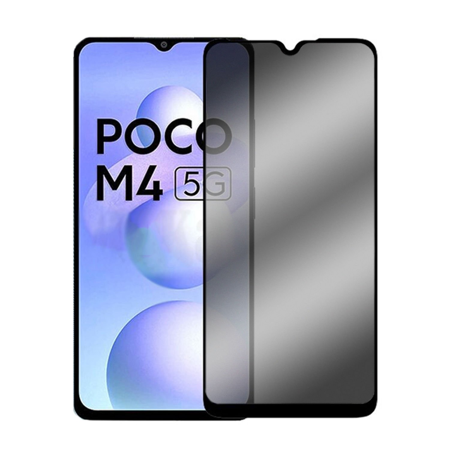 Microcase Xiaomi Poco M4 5G Privacy Gizlilik Filtreli Tam Kaplayan Cam Koruma - AL3125