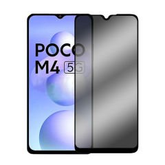Microcase Xiaomi Poco M4 5G Privacy Gizlilik Filtreli Tam Kaplayan Cam Koruma - AL3125