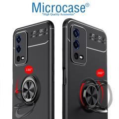 Microcase Oppo A55 Focus Serisi Yüzüklü Kılıf - Siyah