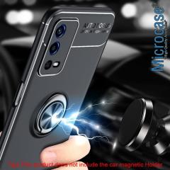 Microcase Oppo A55 Focus Serisi Yüzüklü Kılıf - Siyah