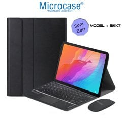Microcase Huawei Matepad T10S 10.1 inch Bluetooth Touchpad Klavye + Bluetooth Mouse + Standlı Kılıf - BKK7
