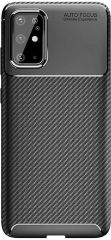 Microcase Samsung Galaxy S20 Plus Maxy Serisi Carbon Fiber Silikon Kılıf - Siyah AL3413
