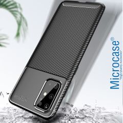 Microcase Samsung Galaxy S20 Plus Maxy Serisi Carbon Fiber Silikon Kılıf - Siyah AL3413