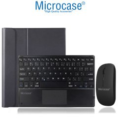 Microcase Huawei Matepad T10S 10.1 inch Bluetooth Touchpad Klavye + Bluetooth Mouse + Standlı Kılıf - BKK7