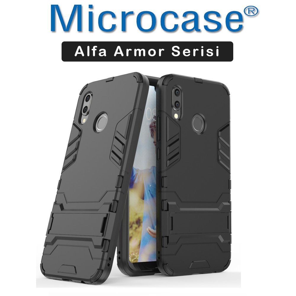 Huawei P20 Lite Alfa Serisi Armor Standlı Perfect KorumaKılıf+Cam