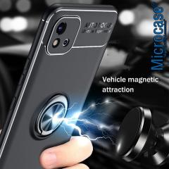 Microcase Realme C11 2021 Focus Serisi Yüzüklü Kılıf - Siyah