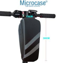 Microcase Taşınabilir Su Geçirmez 3 Bölmeli Geniş İç Hacimli Flaşörlü Scooter Bisiklet Çantası AL4249 Siyah