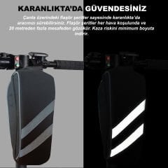 Microcase Taşınabilir Su Geçirmez 3 Bölmeli Geniş İç Hacimli Flaşörlü Scooter Bisiklet Çantası AL4249 Siyah