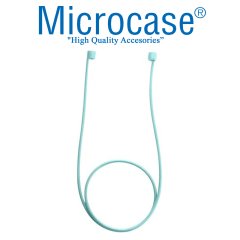 Microcase Airpods Kulaklık ve Şarj Ünitesi için Silikon Kılıf + Kulaklık Askılık + Çengel - Turkuaz