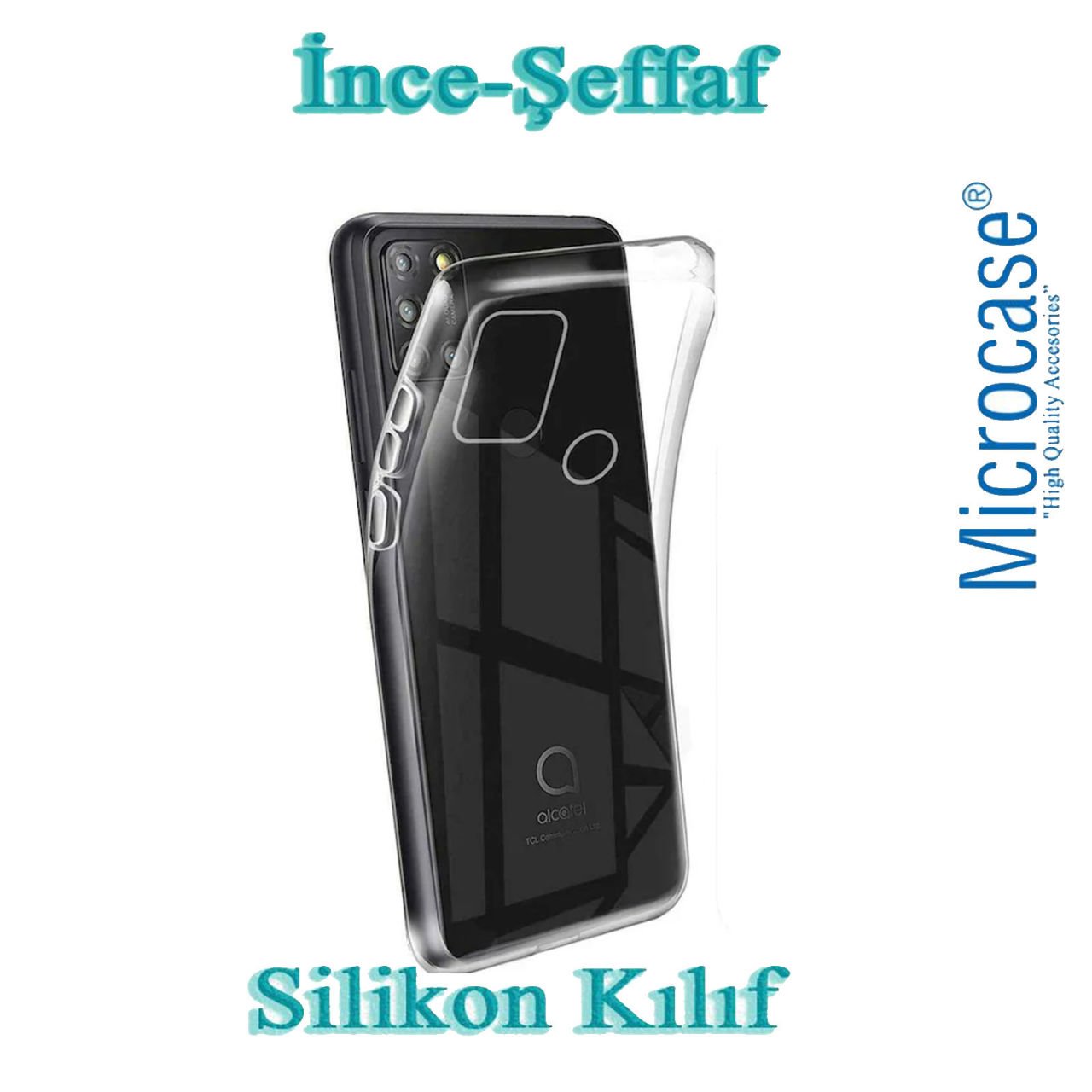 Microcase Alcatel 3X 2020 İnce 0.2 mm Soft Silikon Kılıf Şeffaf