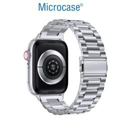 Microcase Apple Watch Ultra/Ultra 2 49mm Uyumlu Paslanmaz Çelik Metal Kordon Kayış-KY90