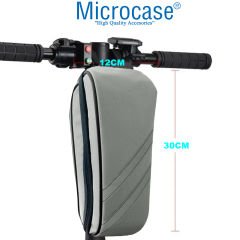 Microcase Taşınabilir Su Geçirmez 3 Bölmeli Geniş İç Hacimli Flaşörlü Scooter Bisiklet Çantası AL4249 Gri
