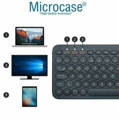Microcase Vorcom SXPro 10.1 inch Tablet için Bluetooth Klavye + Tablet Standı- AL8105