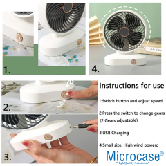 Microcase FN36 Masaüstü Şarj Edilebilir Taşınabilir Mini Fan - AL5298