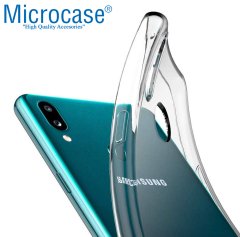 Microcase Samsung Galaxy A10s Ultra İnce 0.2 mm Soft Silikon Kılıf - Şeffaf + Tempered Glass Cam Koruma