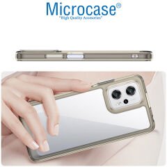 Microcase Xiaomi Poco X4 GT Shield Serisi Darbeye Dayanıklı Köşe Korumalı Yarı Esnek Plastik TPU Kılıf - Füme