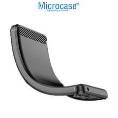 Microcase Xiaomi Redmi 10C Brushed Carbon Fiber Silikon Kılıf - Siyah