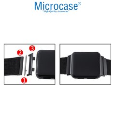 Microcase Oppo Watch 46 mm Metal Kordon Kayış Adaptörü - AL2719 Siyah