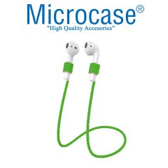 Microcase Airpods Kulaklık ve Şarj Ünitesi için Silikon Kılıf + Kulaklık Askılık + Çengel - Koyu Yeşil