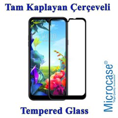 Microcase LG K40S Tam Kaplayan Çerçeveli Tempered Ekran Koruyucu - Siyah