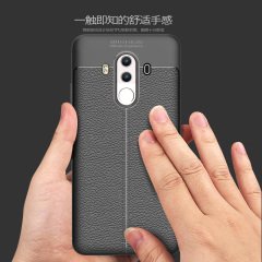 Huawei Mate 10 Pro Leather Effect Tpu Silikon Kılıf + Tempered Cam
