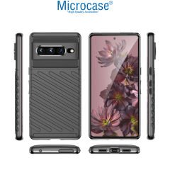 Microcase Google Pixel 7 Pro Thunder Serisi Darbeye Dayanıklı Silikon Kılıf - Siyah AL3421