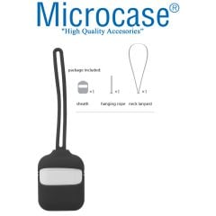 Microcase Airpods Boyun Askılıklı Silikon Koruma 3in1 Set - Gri