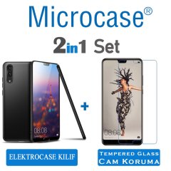 Huawei P20 Elektrocase Serisi Silikon TPU Kılıf + Ekran Koruma