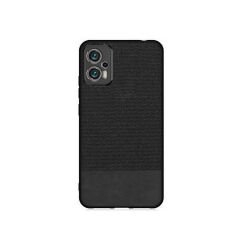 Microcase Xiaomi Redmi Note 11T Pro Plus Fabrik Kumaş ve Deri Desen Kılıf - Siyah