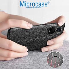 Microcase Honor 50 Leather Serisi Silikon Kılıf - Siyah
