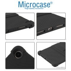 Microcase Lenovo Tab M10 Plus TB125FU 10.61 inch (3.Nesil) Standlı Silikon Kılıf - Siyah AL3309