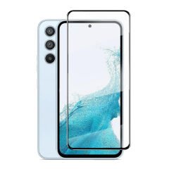 Microcase Samsung Galaxy A54 Tam Kaplayan Çerçeveli Tempered Ekran Koruyucu - Siyah AL3276