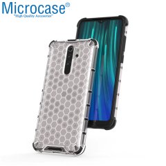 Microcase Xiaomi Redmi Note 8 Pro Ball Serisi Sert Tpu Kılıf - Şeffaf + Tempered Glass Cam Koruma