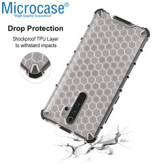 Microcase Xiaomi Redmi Note 8 Pro Ball Serisi Sert Tpu Kılıf - Şeffaf + Tempered Glass Cam Koruma